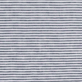 Close-up view of a navy blue and white horizontal striped cotton fabric texture swatch.