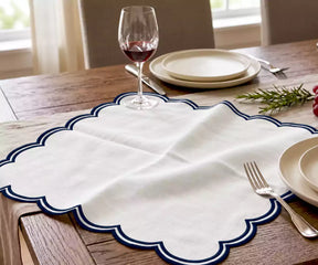 White Napkins With Scalloped Trim