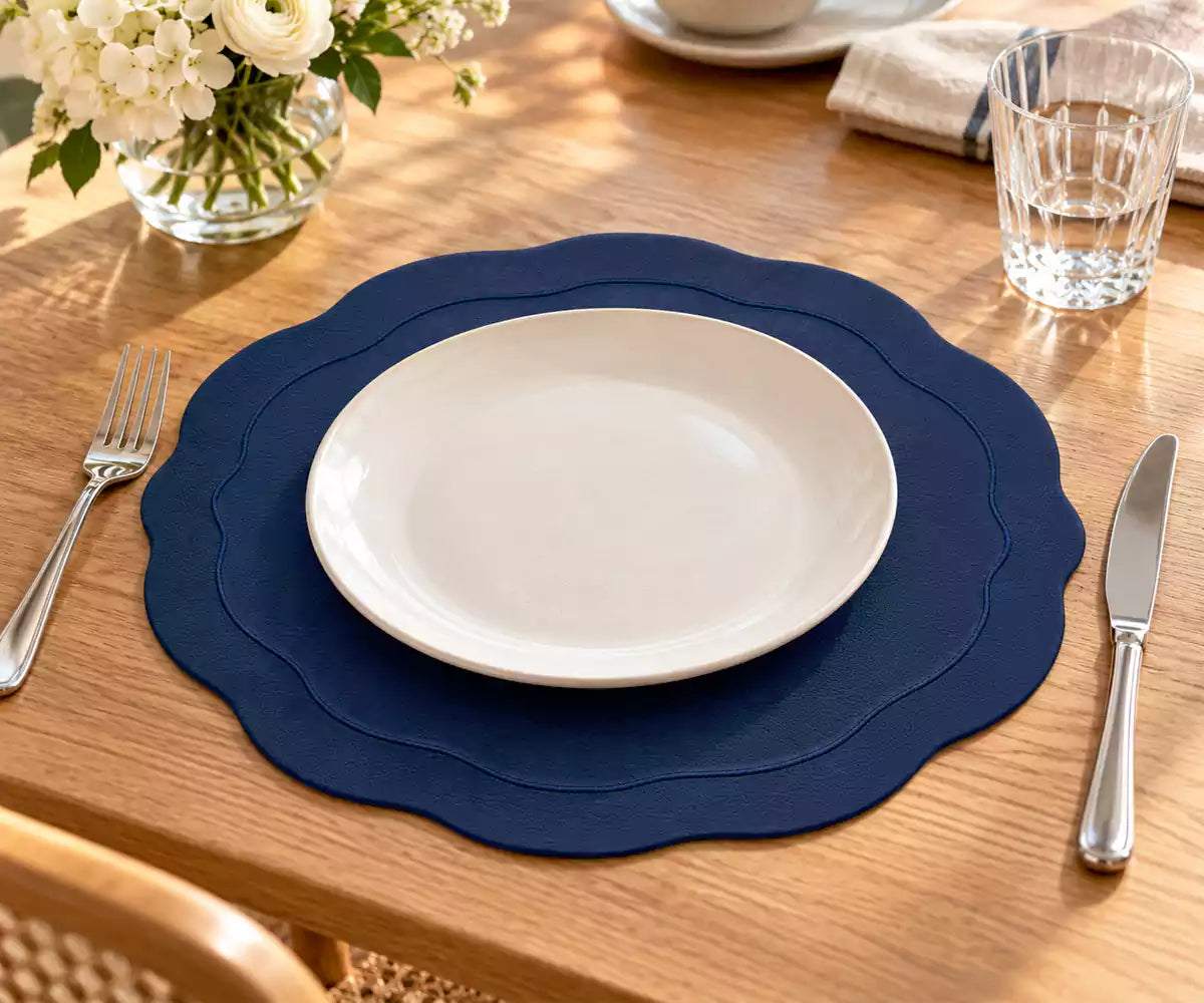 Navy Blue Oval Placemats