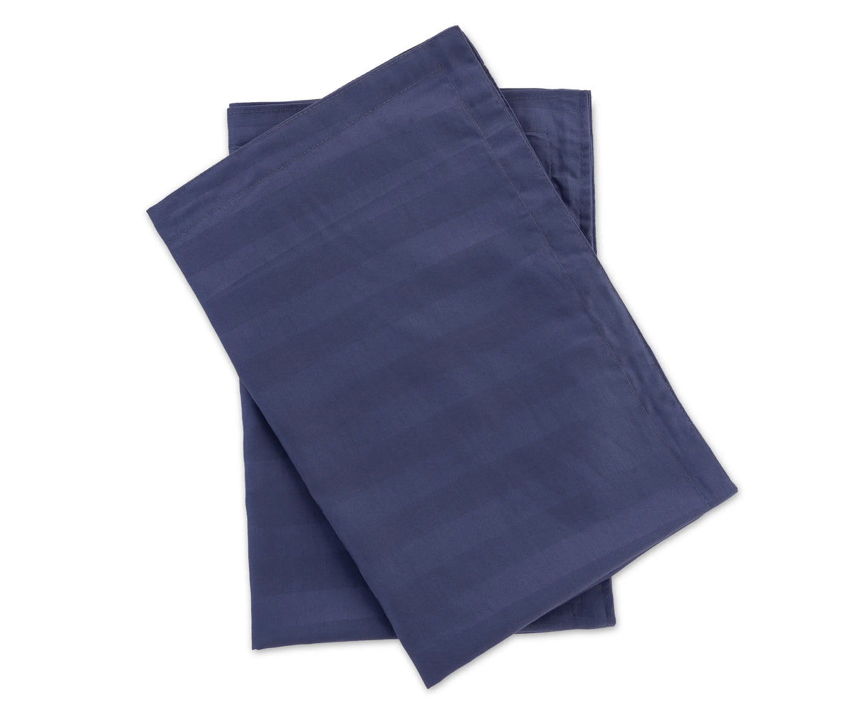 Soft and breathable navy blue pillowcases for standard, queen, and king size pillows