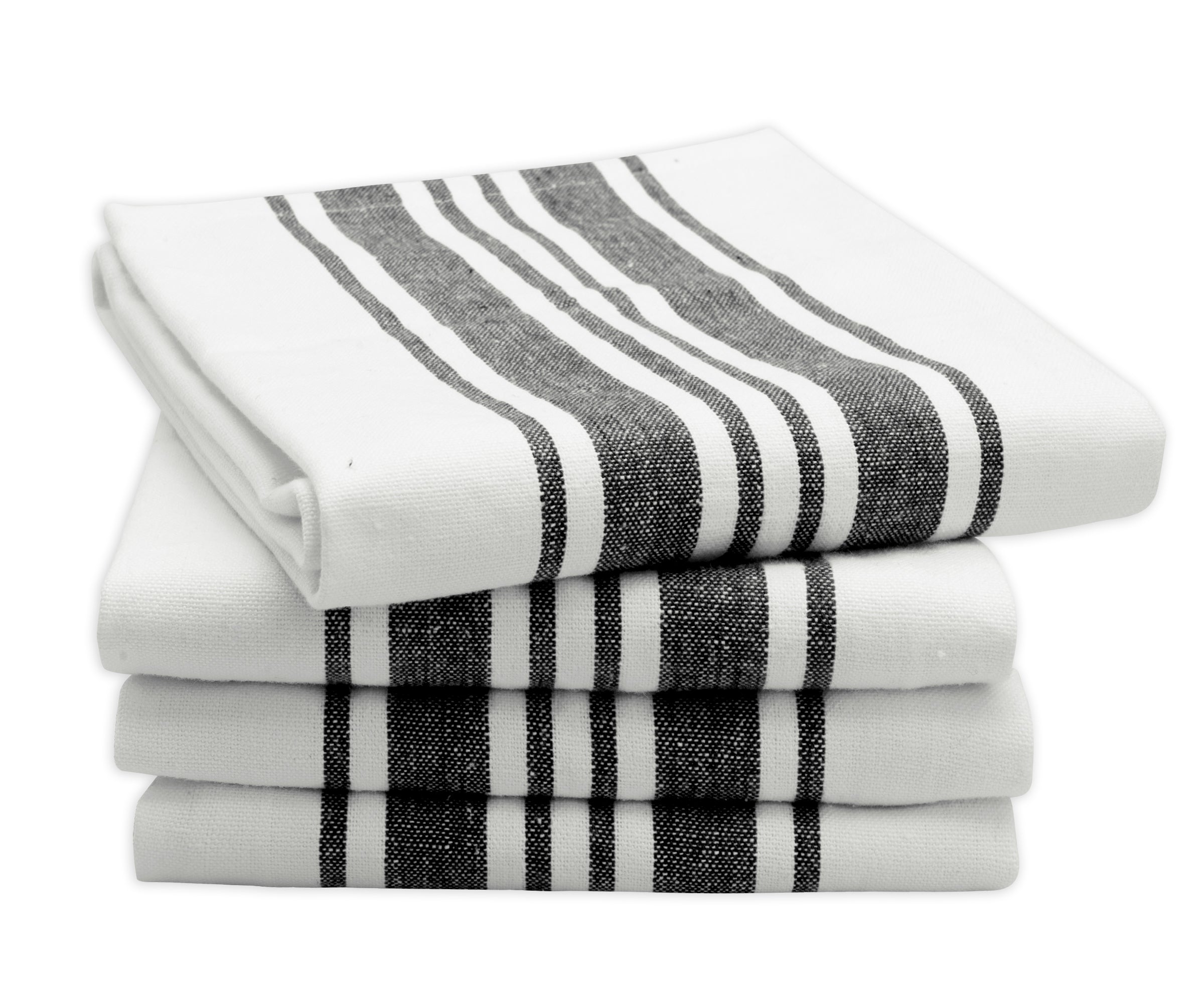 Black Kitchen Towels Dish Clothes All Cotton and Linen