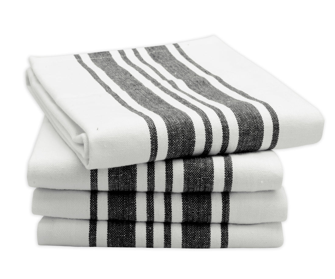 Black Kitchen Towels - Dish Clothes | All Cotton and Linen