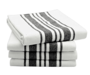 Black Kitchen Towels - Striped Tea Towels