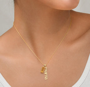 Personalized November birthstone mama necklace with citrine crystal Mother’s Day gift