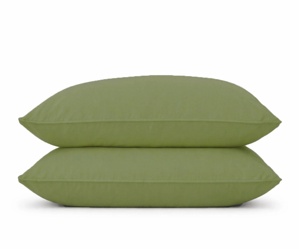 olive green pillowcases set, soft cotton pillow covers for luxury bedding and modern bedroom decor
