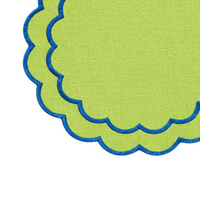 Classic round placemats with a scalloped edge for elegant dining room and table décor