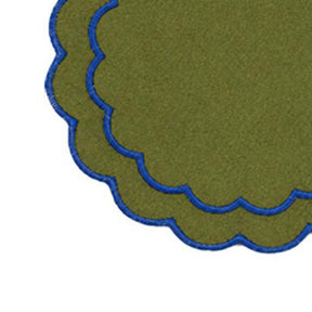 Classic round placemats with a scalloped edge for elegant dining room and table décor