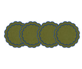 Scalloped edge cotton placemats designed for everyday dining and special occasion table settings