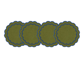 Scalloped edge cotton placemats designed for everyday dining and special occasion table settings