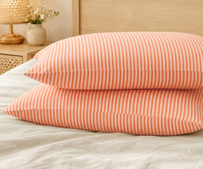 Orange European linen pillowcases set of 2, 100% linen pillow covers, burnt orange bedding, soft breathable linen pillow shams, modern bedroom decor