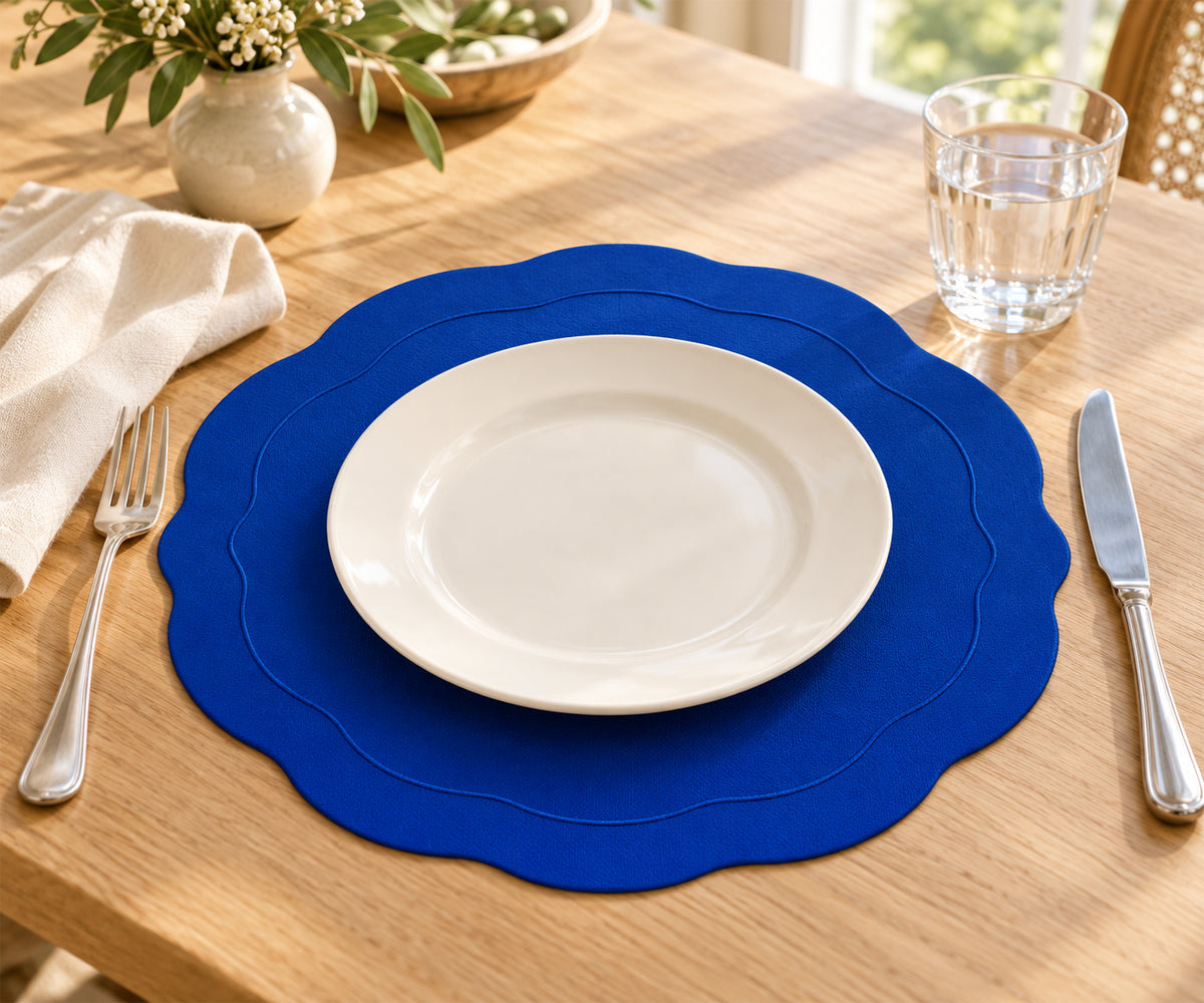 Oval Woven Placemats - Royal Blue