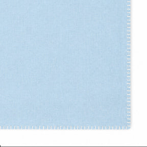 Light Blue with White Stitch Cotton Placemats, reusable rectangle table placemats for modern dining room décor