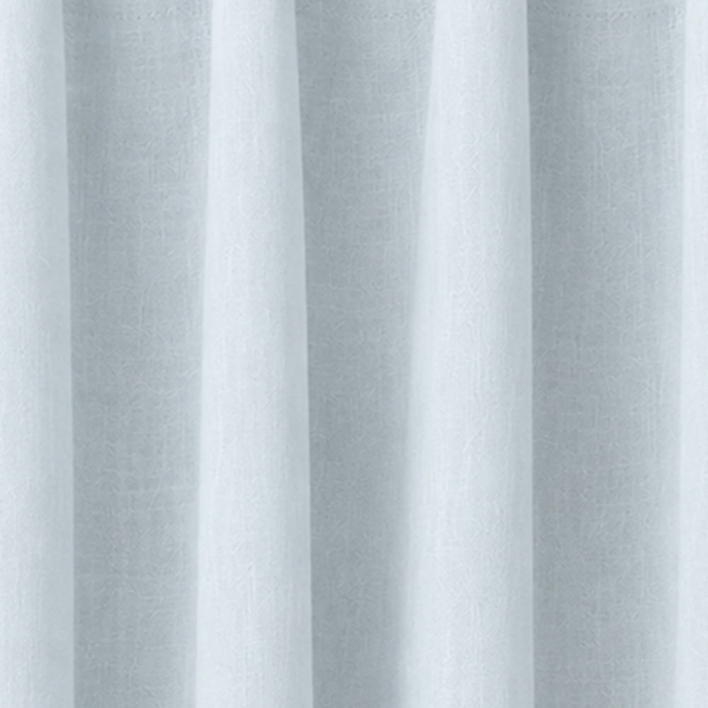 Pale blue linen curtain panels with adjustable tie top, breathable light filtering curtains for living room