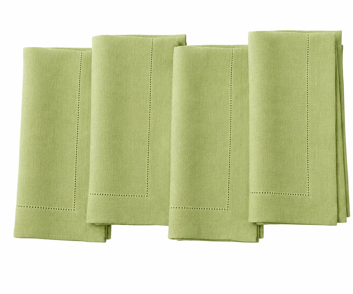 Hemstitched linen dinner napkins perfect for restaurants, catering, and events