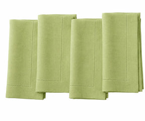 Hemstitched linen dinner napkins perfect for restaurants, catering, and events