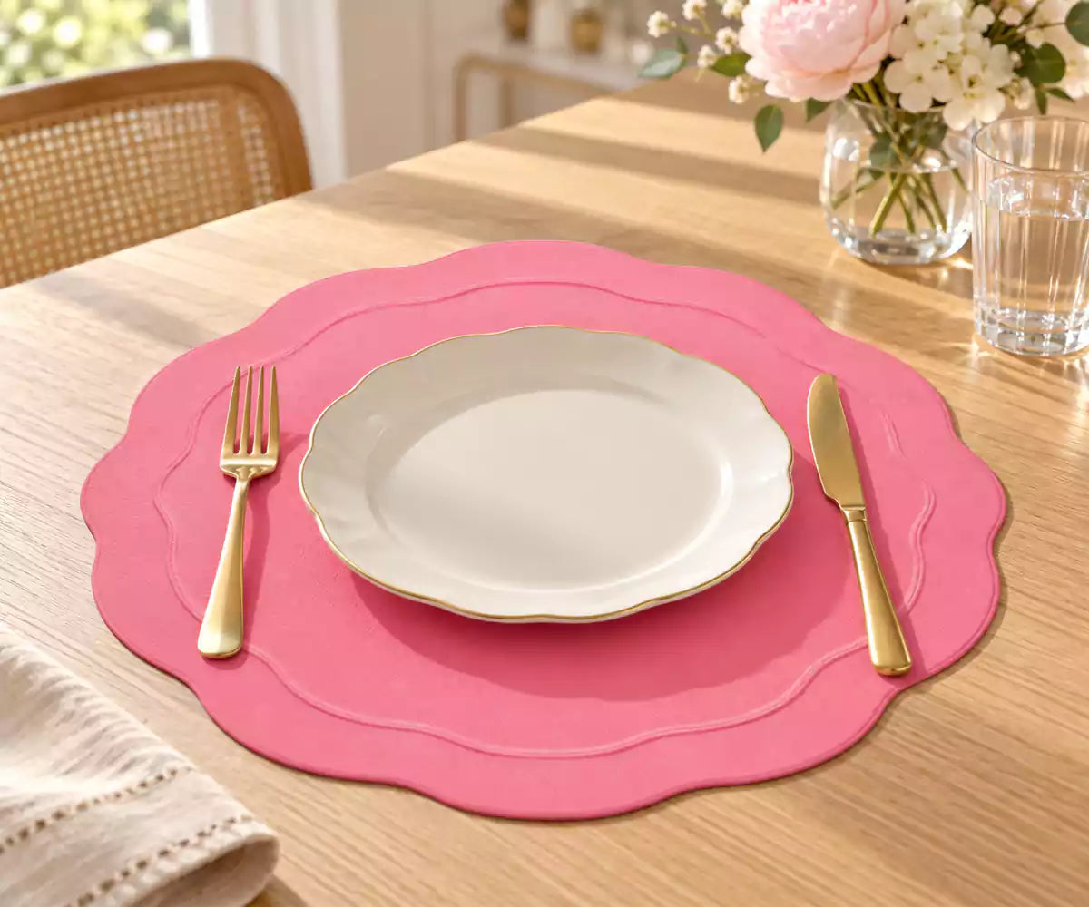 Peony Oval Placemat - Scalloped