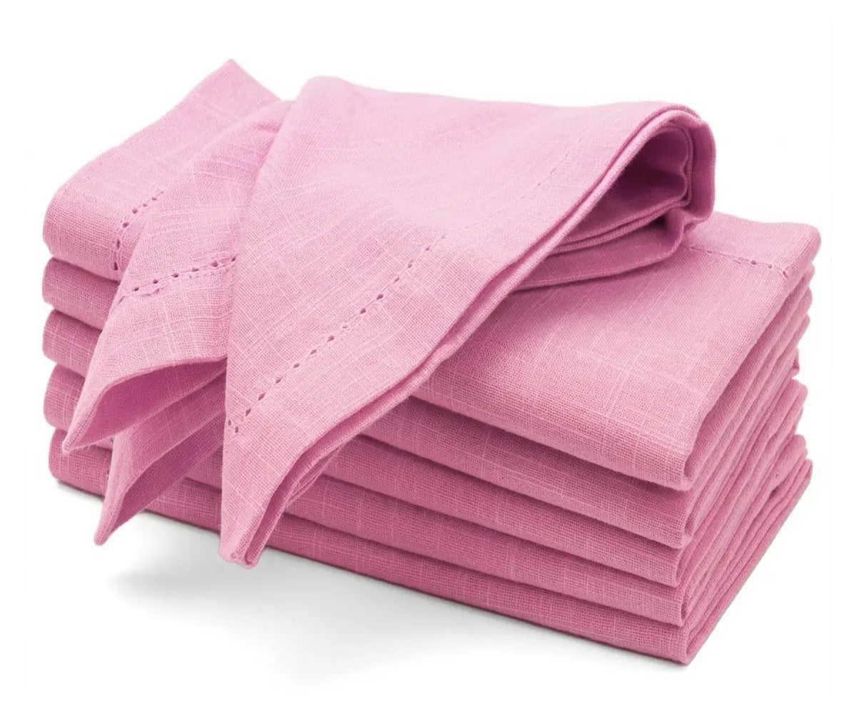 Cotton Dinner Napkins - Hemstitched Cloth Napkins