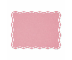 Elegant 100 percent cotton rectangle placemats featuring white scalloped trim for everyday and formal dining