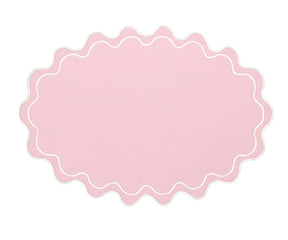 Elegant wavy oval placemat crafted from durable cotton, adding sophistication to dining table settings