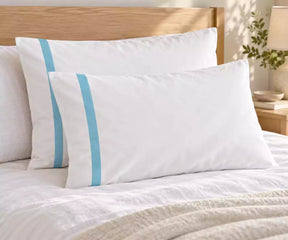 Cotton Pillow Covers with Satin Trim
