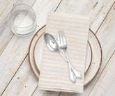 Beige pinstripe wedding napkins crafted from premium linen for elegant reception table settings