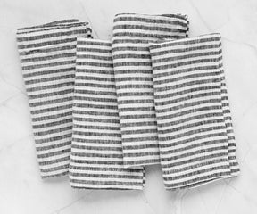 Pinstripe Linen Napkins - Wedding Napkins