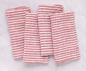 Pinstripe Linen Napkins - Wedding Napkins