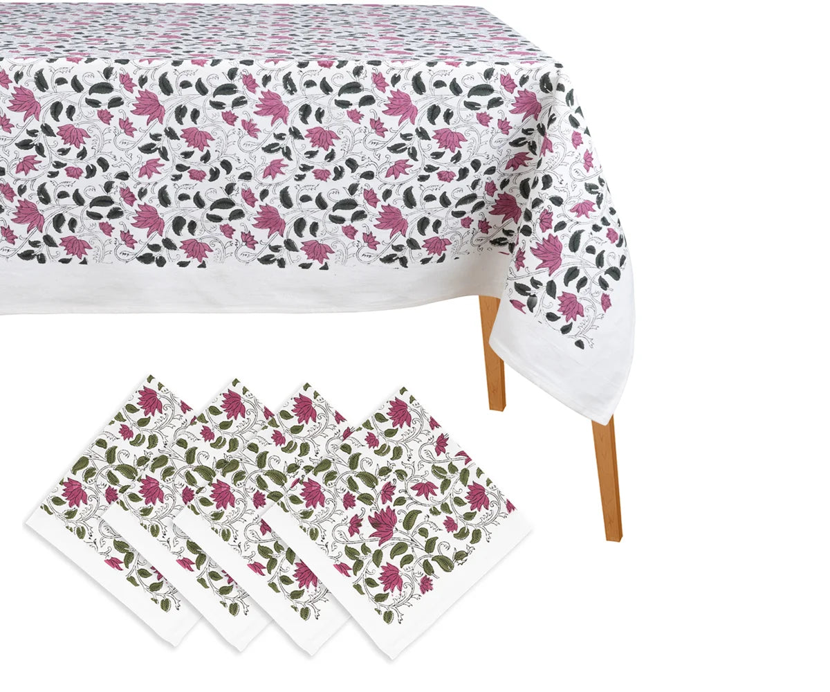 Printed Tablecloths and Napkin set - cotton