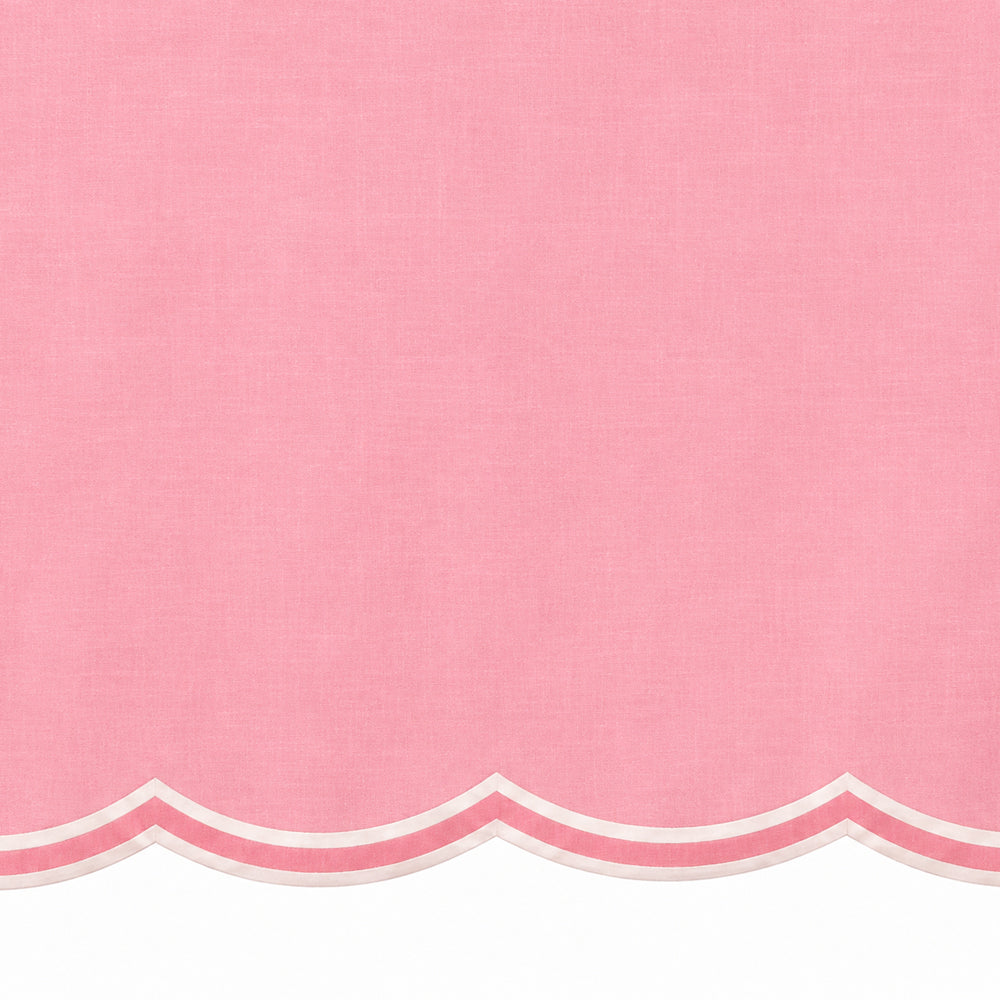 pink scalloped round tablecloth, elegant cotton table cover for farmhouse dining