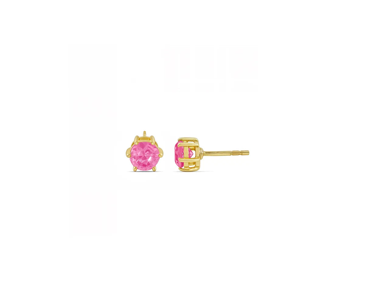 Pink tourmaline earrings with secure push back
