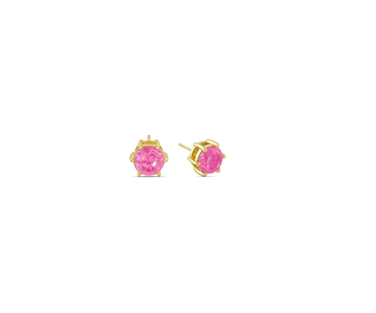 Tourmaline stud earrings in 14K gold plating