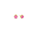 Tourmaline stud earrings in 14K gold plating