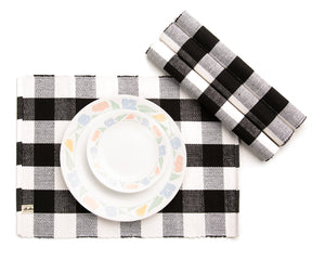 Buffalo checkered placemats in a stylish and timeless design.