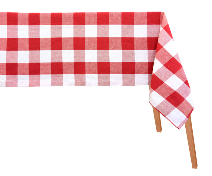 Red white tablecloth