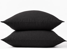 Black Cotton Pillow Case Set – Minimal Solid Pillow Covers