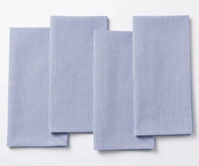 Light Blue Hotel Dinner Napkins, Reusable Cotton Cloth Napkins for Coastal and Elegant Table Decor.