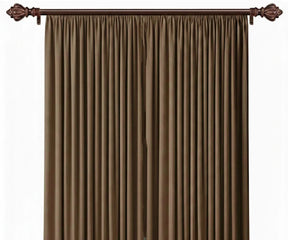 Dark Beige window curtain with gathered pleats