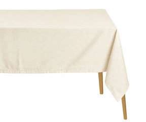 Ivory hemstitched tablecloth, reusable cotton dining tablecloth for holidays, parties, and special occasions