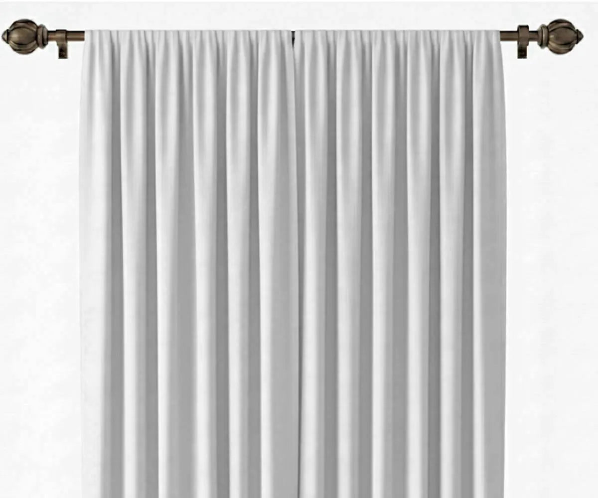 Minimalist  White color curtain panel in brown
