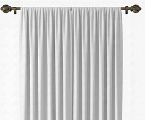 Minimalist  White color curtain panel in brown