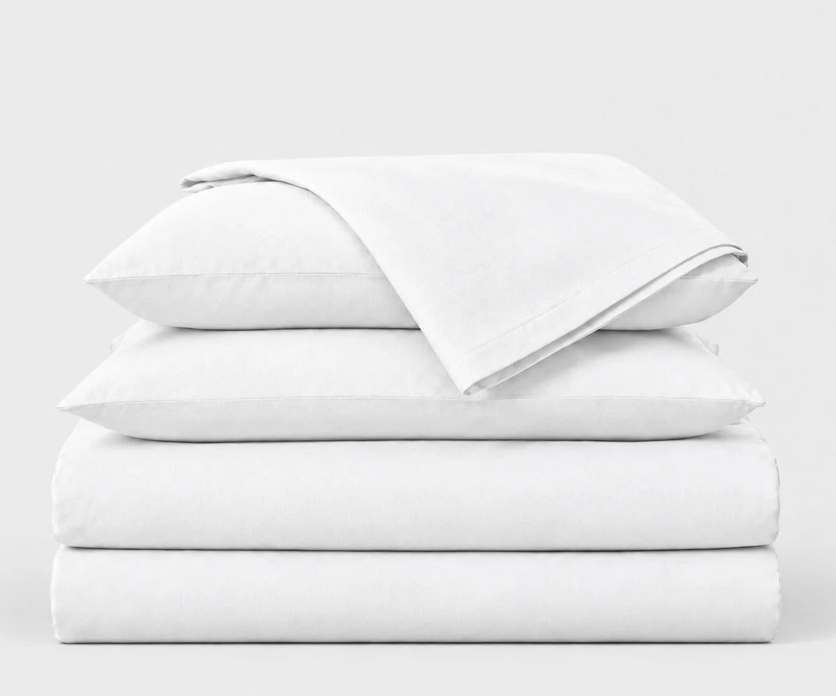 White European linen bedding set made from 100% European flax linen, featuring breathable sheets and pillowcases for timeless bedroom style.