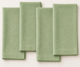 Sage green linen napkins for elegant table settings, green cloth napkins for dining table, natural linen dinner napkins for everyday dining.