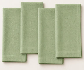 Sage green linen napkins for elegant table settings, green cloth napkins for dining table, natural linen dinner napkins for everyday dining.