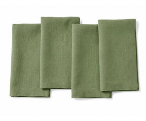 Soft Willow Leaf linen napkin set in premium washed linen, eco-friendly cloth napkins for weddings, restaurants, holiday dinners, and modern dining tables.