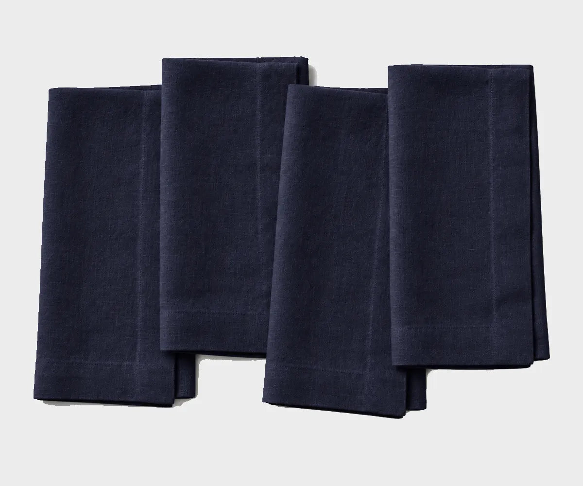 Blue granite linen napkins for elegant dining tables and everyday meals.