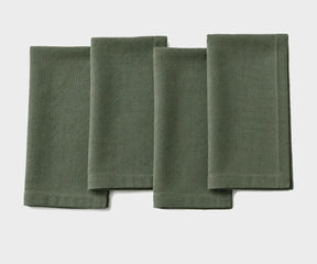 Grey green linen napkins for elegant dining tables and everyday meals.