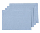 Reusable light blue linen table mats for elegant everyday dining decor