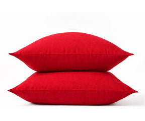 Red Cotton Pillow Case Set – Vibrant Solid Pillow Covers