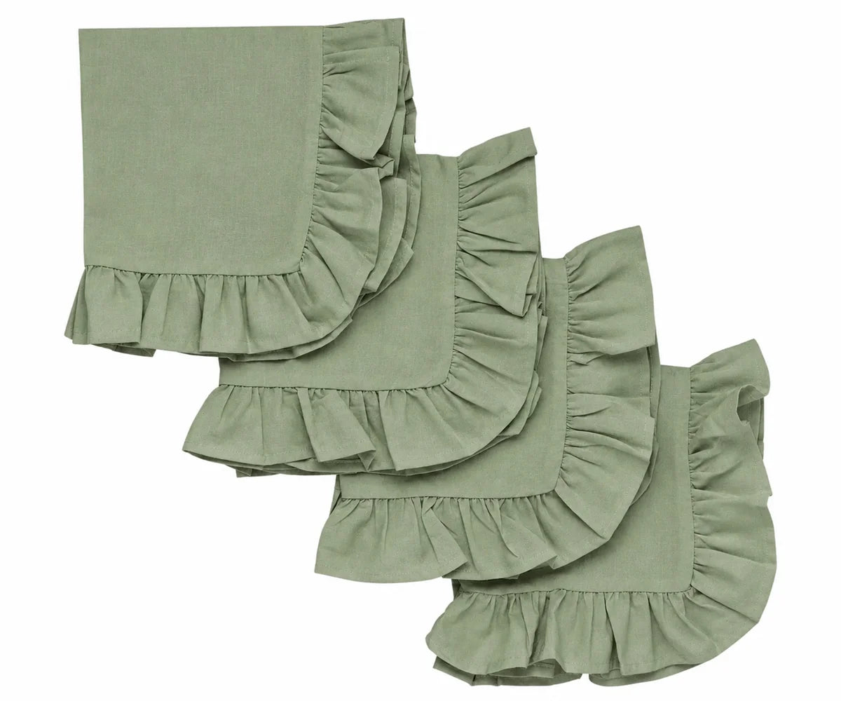 Sage Green Ruffled Napkins