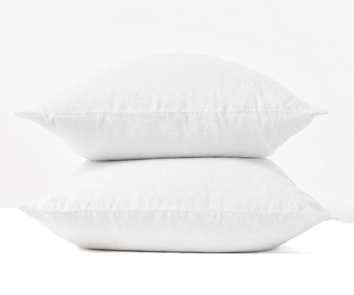 White Cotton Pillow Case Set – Classic Solid Pillow Covers